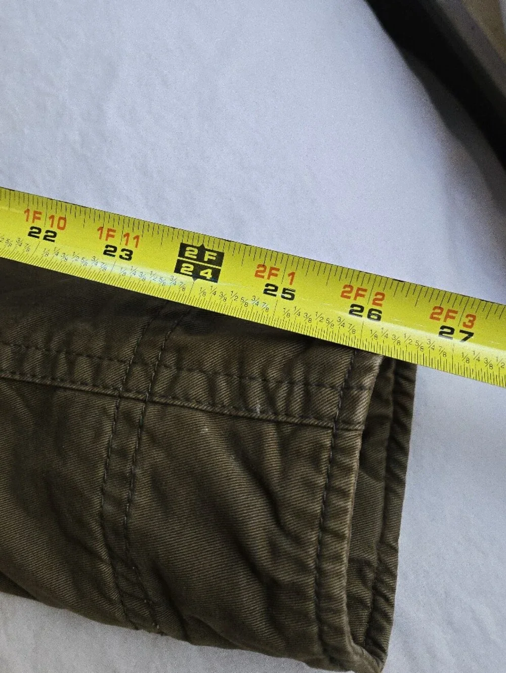 Hollister Olive Green Military Field Jacket Sherpa Lined Button Front MKY